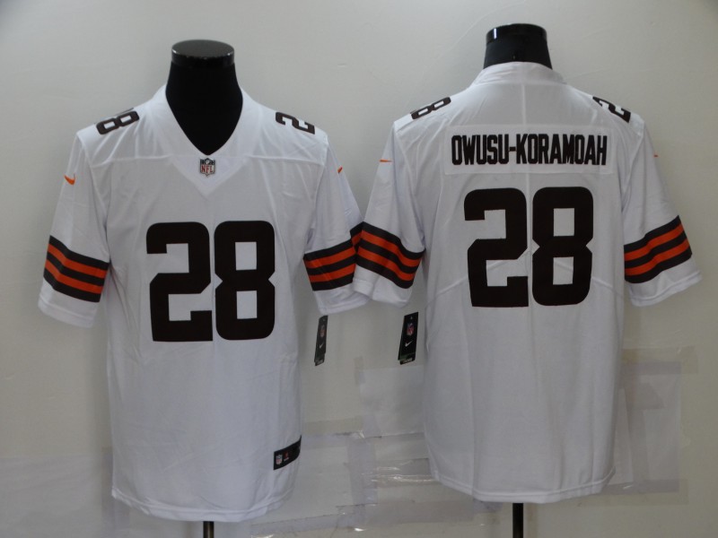 Men's Cleveland Browns Jeremiah Owusu-Koramoah #28 White Jersey